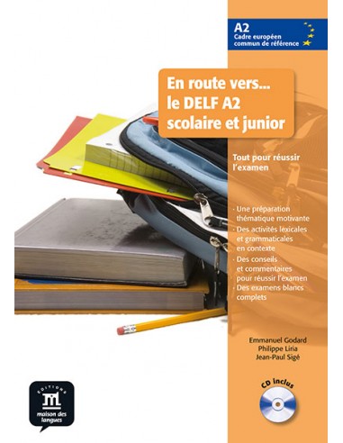 En-route-vers-le-DELF-A2-Scolaire-et-junior,-Livre-de-l-élève-CD