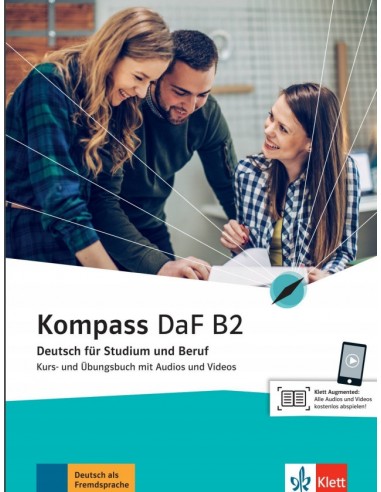 Kompass-DaF-B2-Kurs-und-Übungsbuch-mit-Audios-und-Videos-+-Griechisches-Glossar