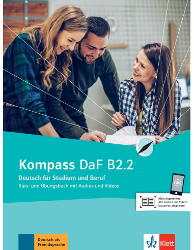 Kompass-DaF-B2.2-Kurs-und-Übungsbuch-mit-Audios-und-Videos